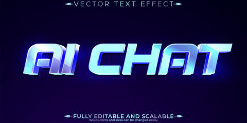 Artificial intelligence text effect, editable technology and science text style