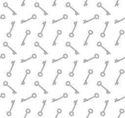Vector seamless pattern of hand drawn sketch doodle colored key isolated on white background