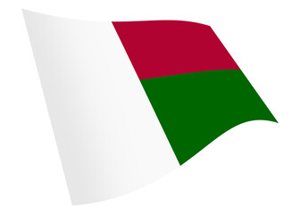 Madagascar waving flag 3d illustration