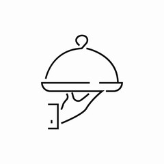 room service food tray icon sign vector