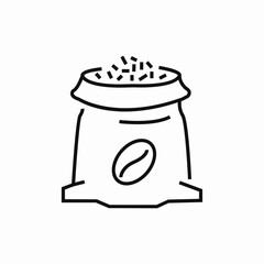 bag of coffee beans icon sign vector