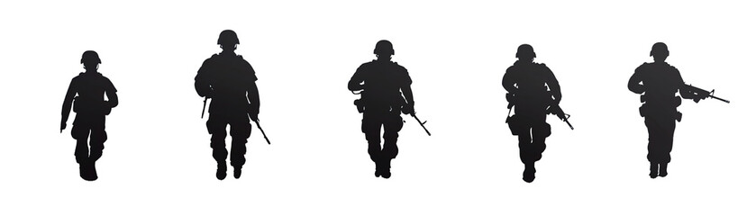 Veteran Day Remembrance Backgrounds. Featuring the Silhouettes of Soldiers, Pearl Harbor Tribute, and Remembrance Day Line Art.. Isolated on a Transparent Background. Cutout PNG.