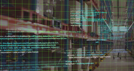 Image of data processing over warehouse