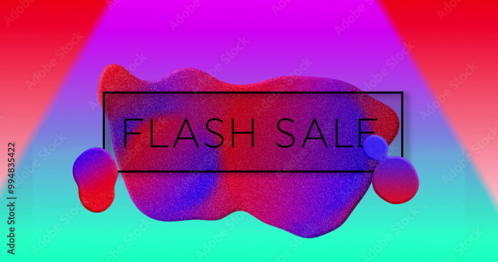 Poster image of flash sale text over vibrant pattern background