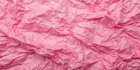 Fototapeta premium Pink Crinkled Tissue Paper Texture A Delicate and Textured Background for Artistic and Decorative Applications