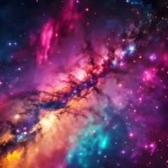 Naklejka premium Abstract Galaxy with Colorful Nebula