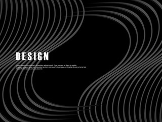 Abstract futuristic dark black background with wave design. Realistic 3d wallpaper with luxurious flowing lines. Perfect background for posters, websites, brochures, banners, applications, etc.