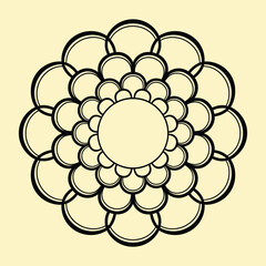 Simple minimal mehndi silhouette Vector, luxury mandala design