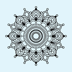 Simple minimal mehndi silhouette Vector, luxury mandala design