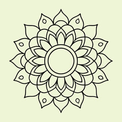 Simple minimal mehndi silhouette Vector, luxury mandala design