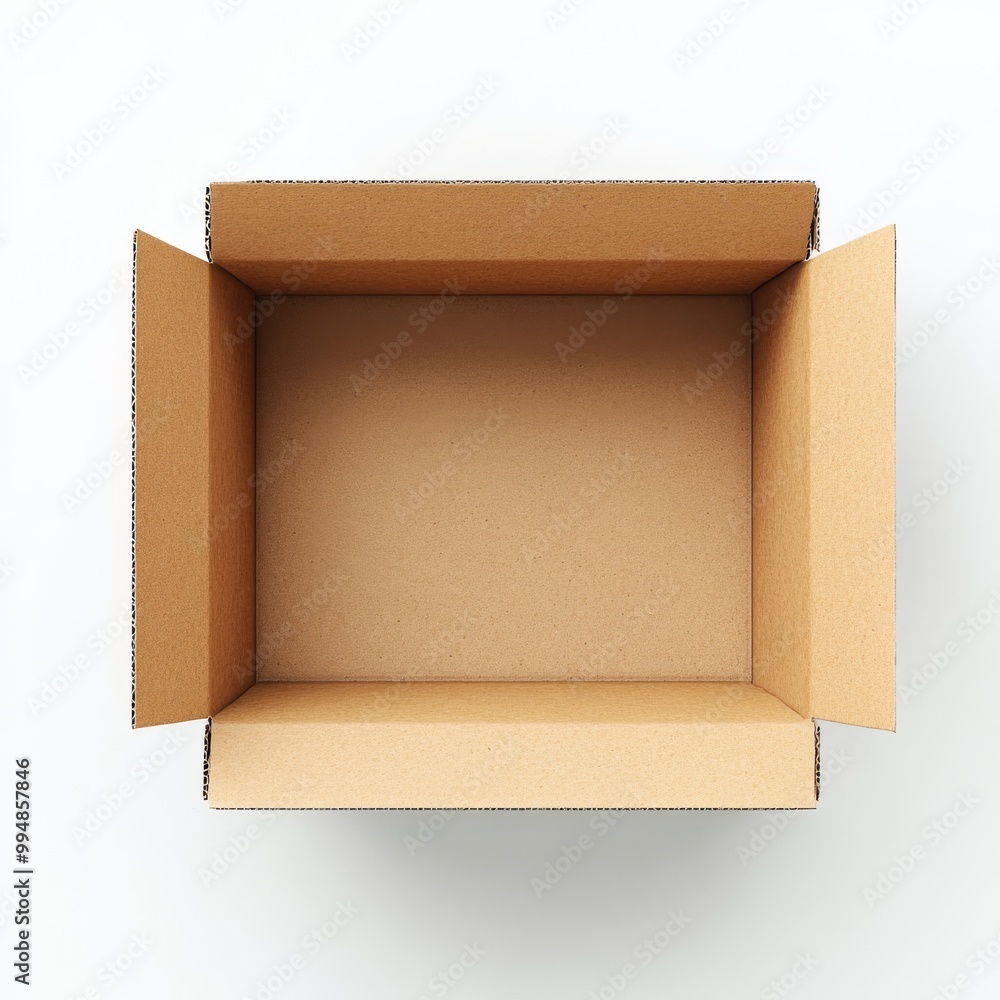 Poster modern 3d rendering of minimalistic cardboard box for branding and advertising on white background w