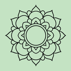 Simple minimal mehndi silhouette Vector, luxury mandala design