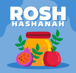 Jewish New Year Rosh Hashanah with fruit