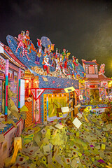 Taipei City, Taiwan - August 18, 2024: Every Hungry Ghost Festival, temples across Taiwan hold "zhongyuan pudu" salvation ceremonies to entertain wandering souls. 