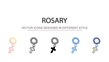 Rosary icon design with white background stock illustration