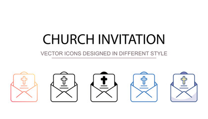 Church invitation icon design with white background stock illustration