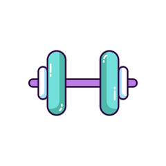 Gym barbell for fitness and workout colored icon