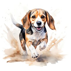 the AI Image Generator, Watercolor painting Beagle,