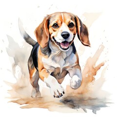 the AI Image Generator, Watercolor painting Beagle,