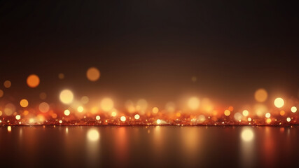 An abstract background with soft blurred bokeh lights in various warm hues such as orange gold and soft red