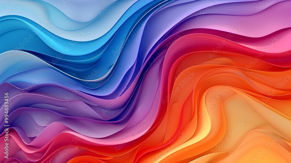 Poster abstract background with colorful gradient liquid waves