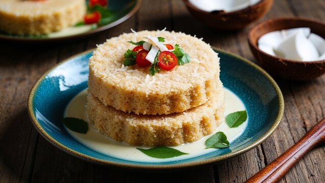 Surinamese bojo cassava and coconut cake closeup