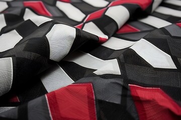 Modern geometric wallpaper plaid and hexagonal grids seamlessly blending vintage and abstract styles in bold contrasting colors