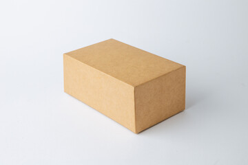 kraft brown box made from recycled paper isolated on white background
