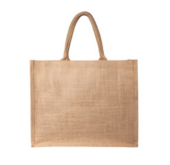 Blank brown cotton eco bag design mockup isolated, clipping path. Textile cloth customer pack mock up template.