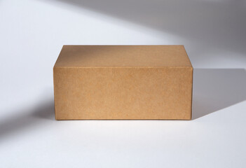 kraft brown box made from recycled paper isolated on white background