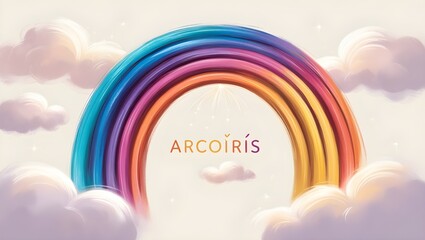 A vibrant and whimsical illustration of Arcoiris