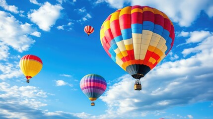 Obraz premium A hot air balloon festival with colorful balloons filling the sky, showcasing the joy of flying together.
