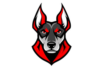 Doberman head mascot design vector