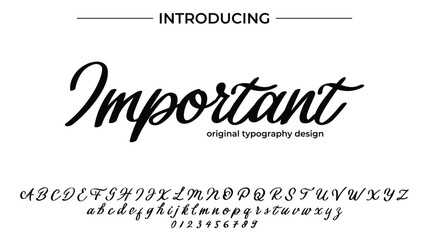 Important Font Stylish brush painted an uppercase vector letters, alphabet, typeface