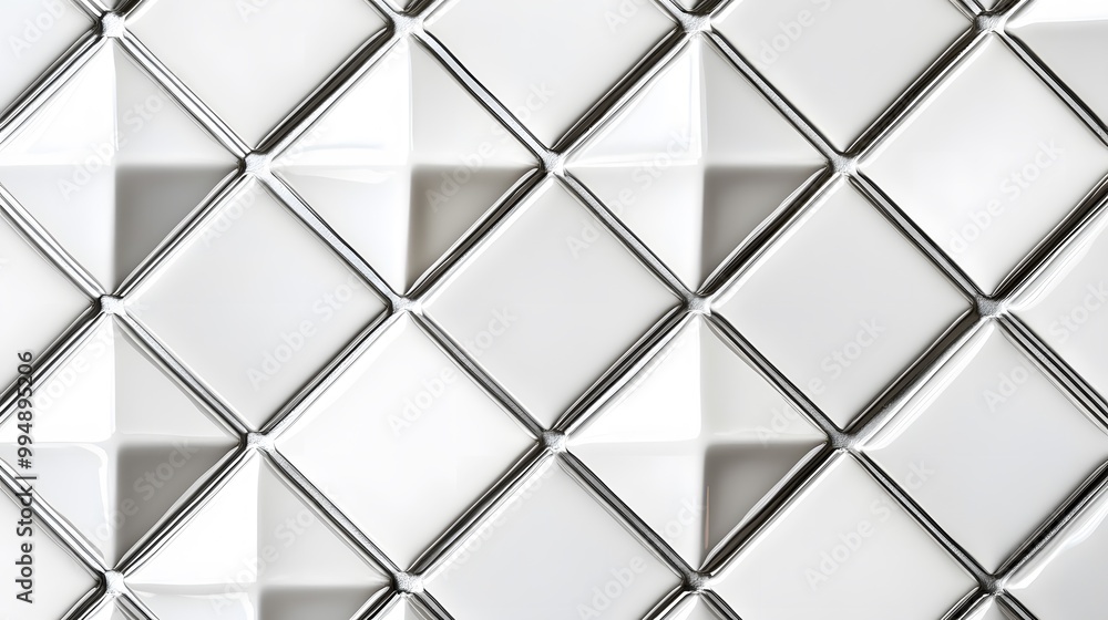 Poster White square pattern. White silver geometric universal background for business presentation . Abstract elegant seamless pattern. Minimalist empty triangular BG. 