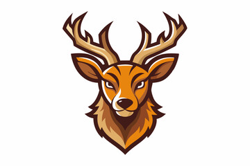 Doe head mascot logo design vector