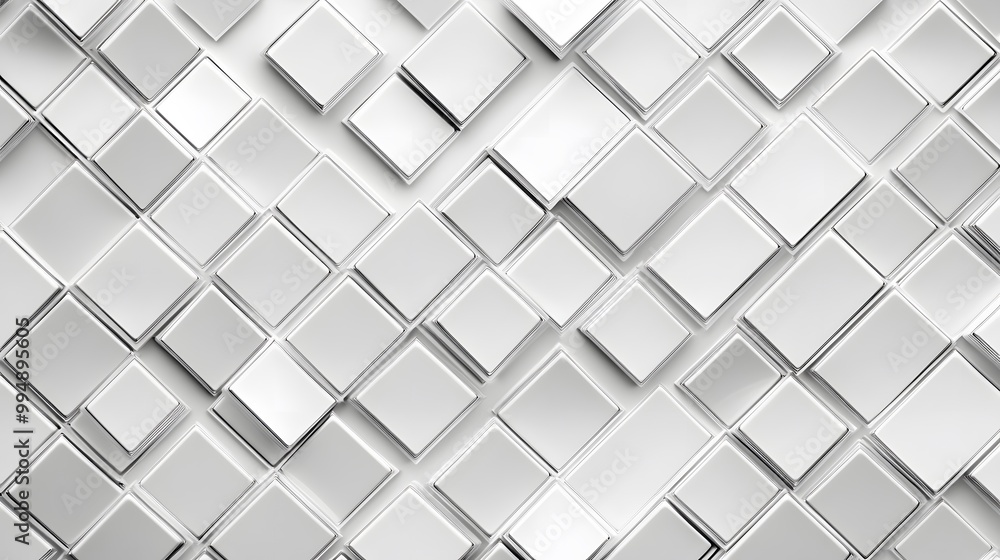Poster white square pattern. white silver geometric universal background for business presentation . abstra