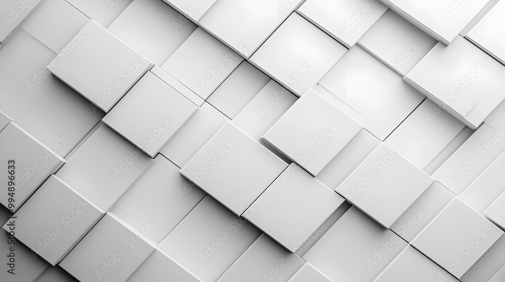 Poster white square pattern. white silver geometric universal background for business presentation . abstra
