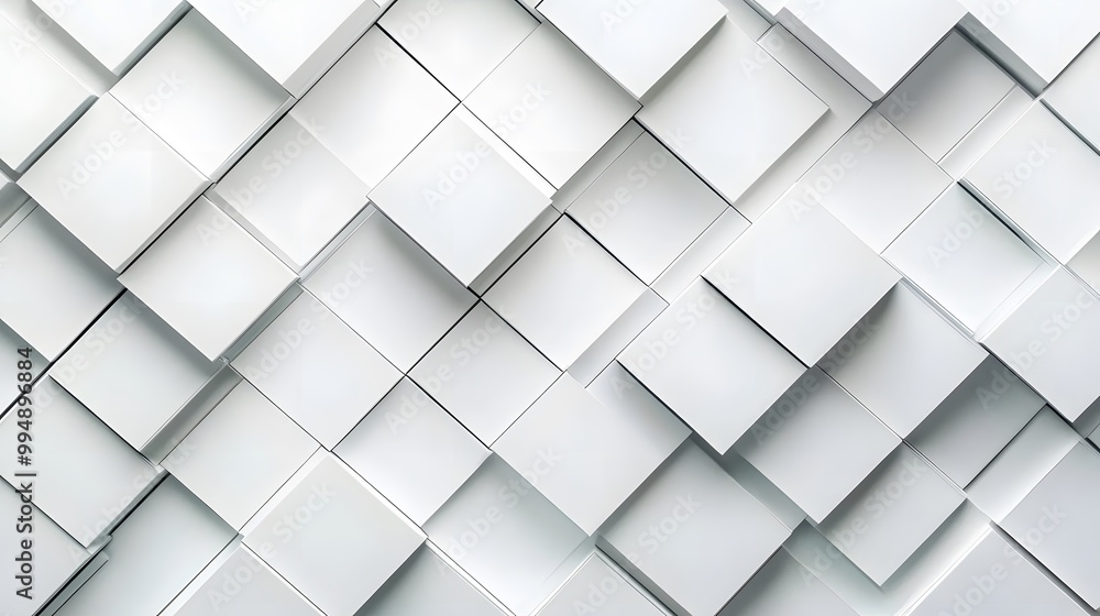 Poster white square pattern. white silver geometric universal background for business presentation . abstra