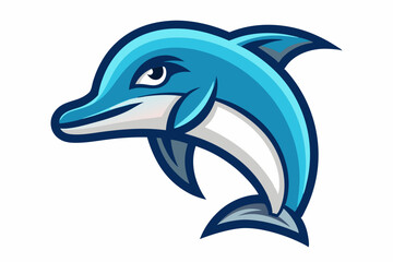 Dolphin head mascot logo design vector