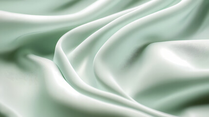 Fototapeta premium A close-up of a mint green fabric background, soft texture with subtle folds, light and shadow play creating a gentle wave effect. Shadow Play. Illustration