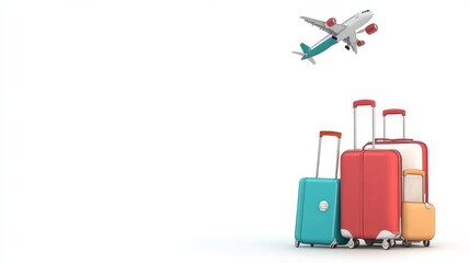 A red suitcase is on top of a blue suitcase