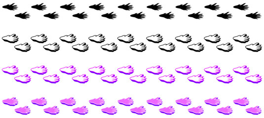 Set collections colourful stylish mole Animal footprint icon. mole paw print walking symbol vector illustration © Javanism