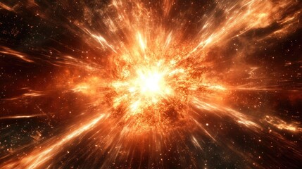 Obraz premium Cosmic Explosion: A Spectacle of Light and Energy