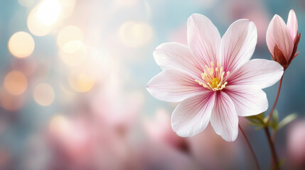 Fototapeta premium Pink daisy flower, early Spring