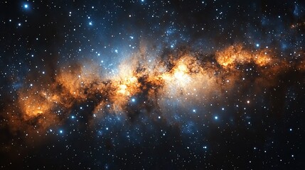 Obraz premium A star field in outer space shows a multitude of stars spread across the vast universe.