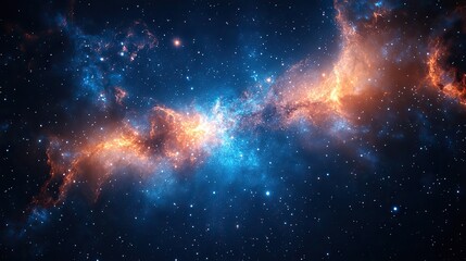 Obraz premium A star field in outer space shows a multitude of stars spread across the vast universe.