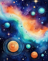 Colorful space illustration