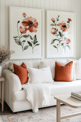 Naklejka premium Elegant living room with comfortable sofa. Interior design