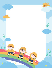Fototapeta premium Cute kindergarten template